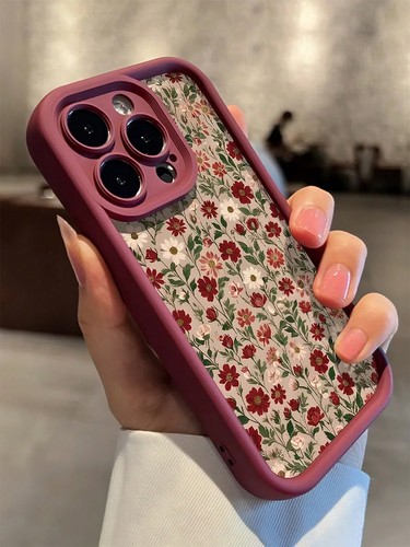 Burgundy floral phone - phone, for