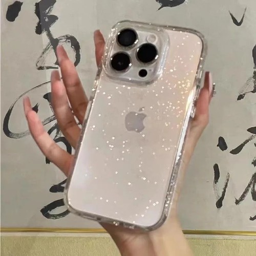 Clear glitter sparkle phone - clear,